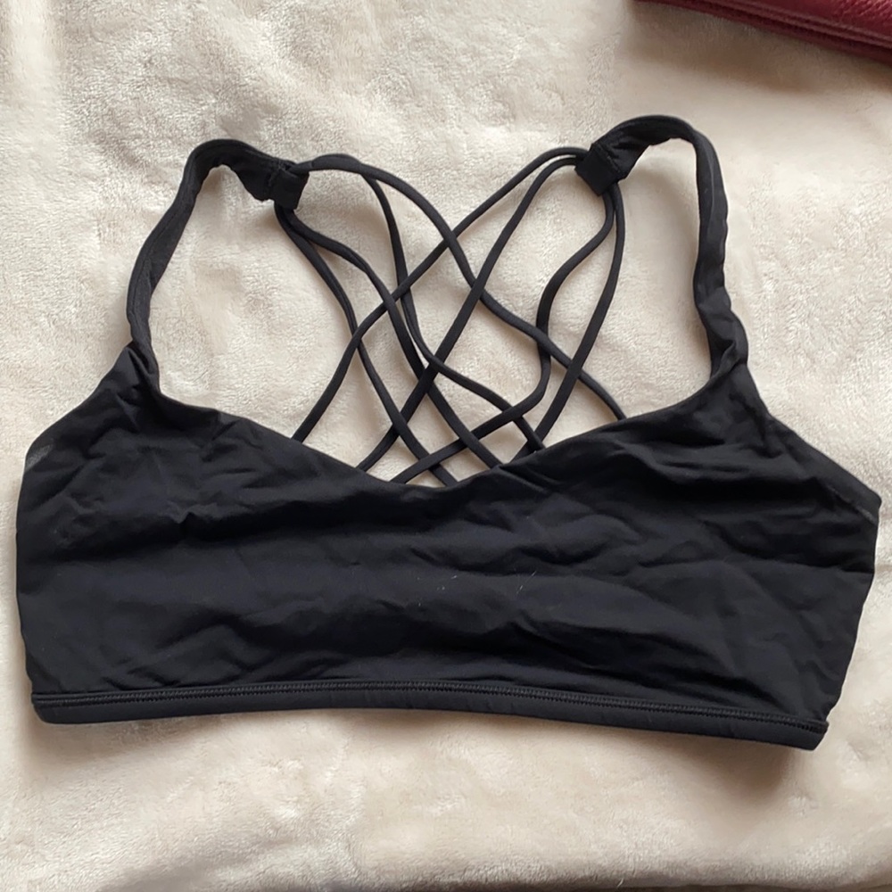 Lululemon, black sports bra, cross cross style